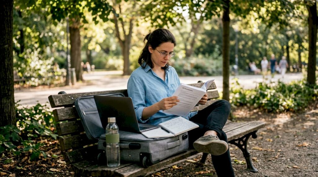In ufficio, una donna si sta dedicando alla consultazione della documentazione delle API.