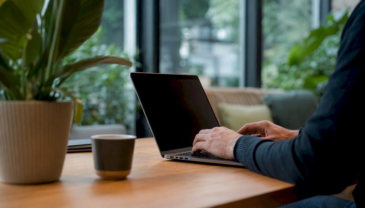 Mani al lavoro sul laptop per configurare microservizi