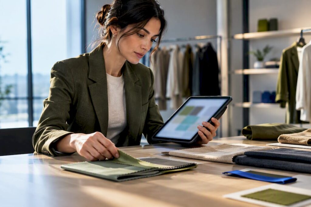 L'acquirente sceglie i tessuti nello showroom digitale